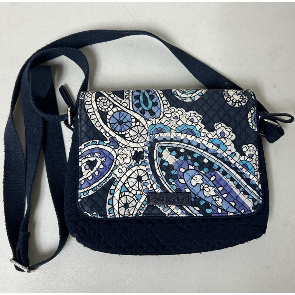 Vera Bradley Iconic Small Turnabout Crossbody in Deep Night Paisley